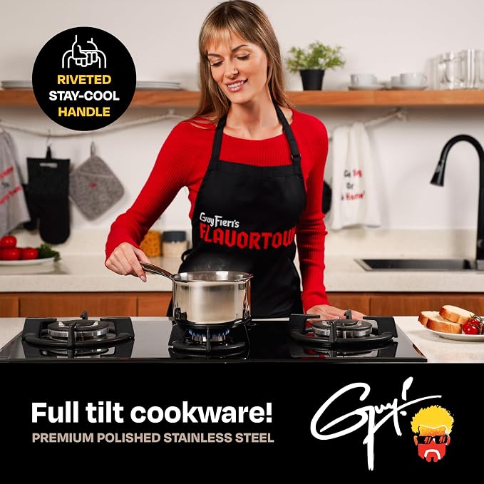 Guy Fieri's Flavortown 3.2-Quart Stainless Steel Sauce Pan
