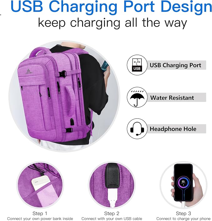 50L Carry On Backpack, Extra Large Laptop Backpack, Travel Backpack