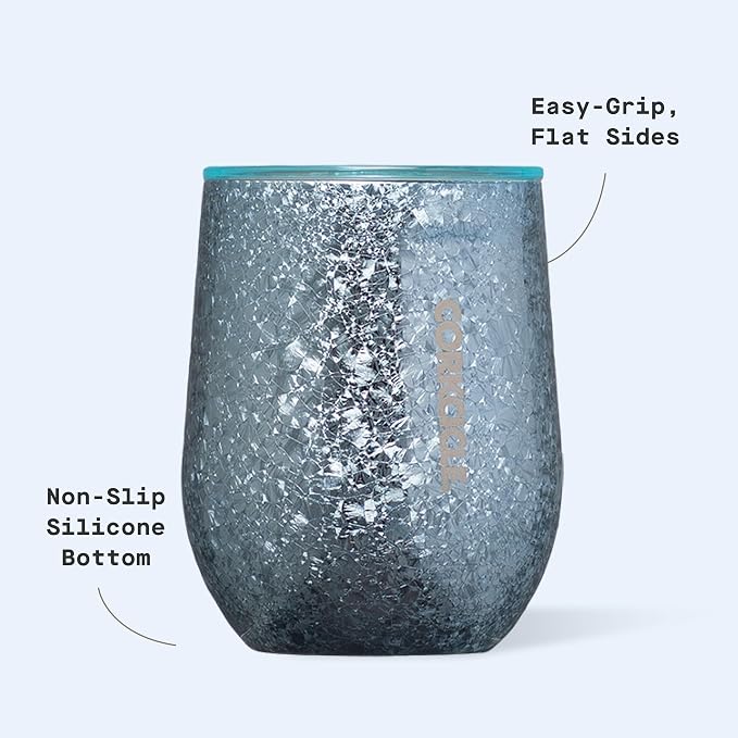 Corkcicle Stemless Wine Tumbler - Keeps Drinks Cold for 6 Hours - Triple-Insulated Stainless Steel - Non-Slip Base - Summer Drinkware Gift - Keeps Drinks Cold - 12 oz - Ice Breaker
