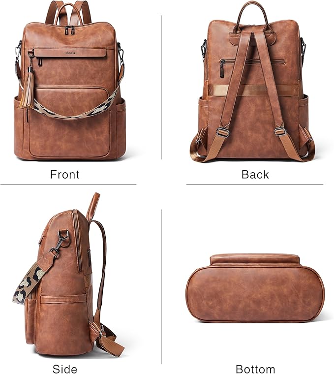 Shrrie Vegan Leather Laptop Backpack