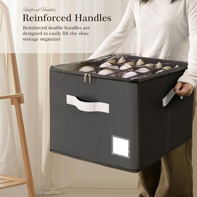 Criusia Shoe Organizer for Closet, Foldable Shoe Storage Organizer
