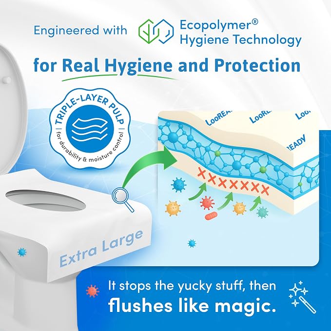 Individually Wrapped Toilet Seat Covers Disposable Flushable