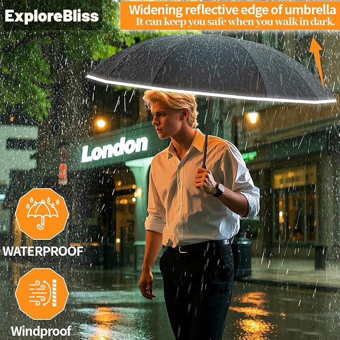 Travel Umbrella Superior, Beautiful & Compact, Large Strong but Light Portable