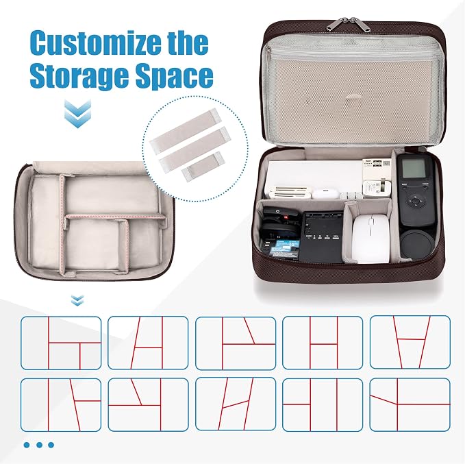 SELLYFELLY Electronics Travel Organizer, Double Layer Cable Organizer Bag