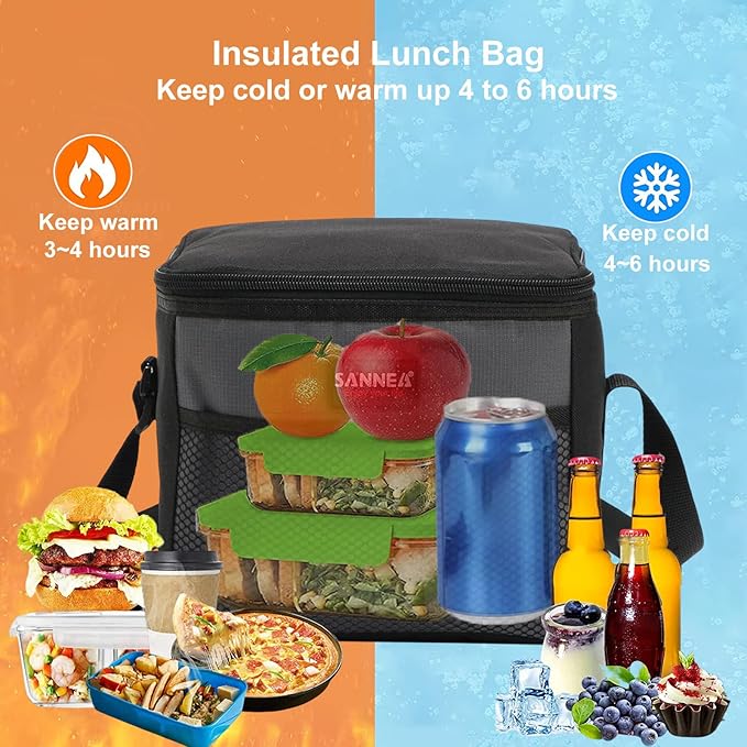 6 Can/5L Lunch Bag for Women Men Portable Lunch Box Small Cooler Bag Soft