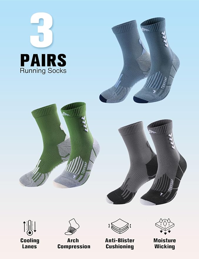 Compression Crew Running Socks: Athletic Socks