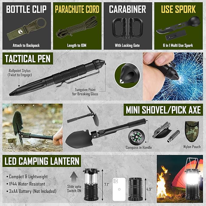 Survival Kit, Camping Axe, Crossbody Bag