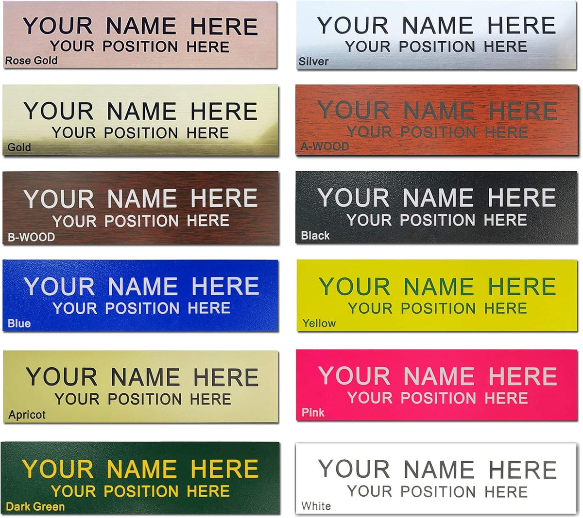 Personalized Office Name Plate 2"x 8" Customize Wall Door Sign NamePlate Adhesive Back