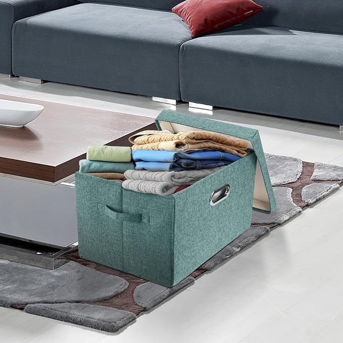 TYEERS Large Storage Bins with Lids, Collapsible, Fabric Storage Boxes