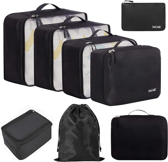 BAGAIL 8 Set Packing Cubes Luggage Packing Organizers