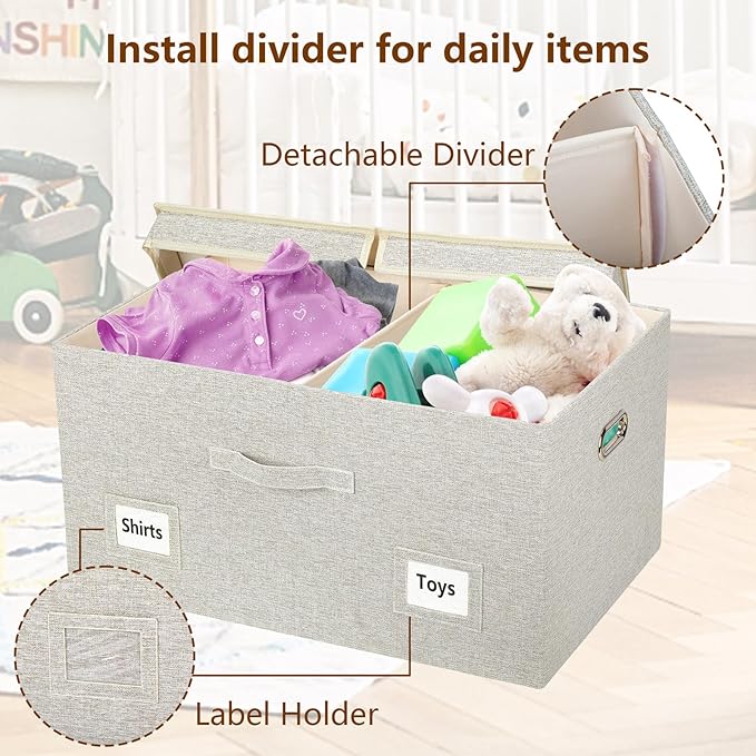 75 Quart Extra Large Decorative Collapsible Storage Bins