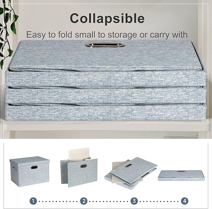 Large 17" 36 Quart Collapsible Stackable Storage Bins