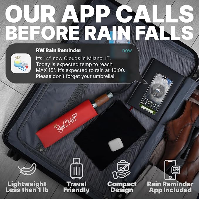 Royal Walk Windproof Folding Travel Umbrella Compact and Strong Luxurious Real