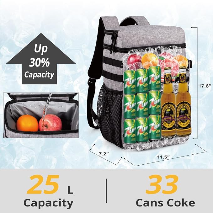 Tactical Backpack Cooler, Soft Lightweight Leakproof Cooler Backpack, Insulated