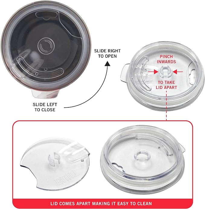 BUILT 20 Ounce Double Wall Vacuum Sealed Stainless Steel Coffee and Water Tumbler Easy to Clean Tritan Lid with Rotating Splash Guard, Storm Gray,5286360