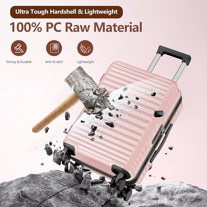 SHOWKOO Suitcase Hardside Expandable Luggage Set, Suitcase