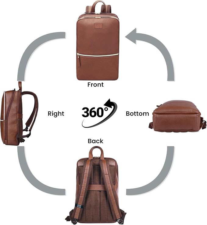 LEATHER VILLAGE Leather Laptop Backpack