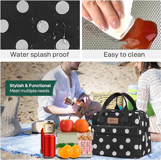 HOMESPON Insulated Lunch Bag for Women Men Lunch Box Cooler Lunch Tote for Work
