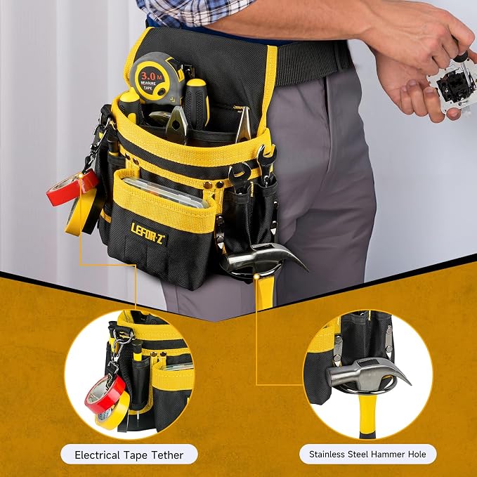 Tool Belt, Magnetic Tool Pouch, 14-Pockets Tool Belts