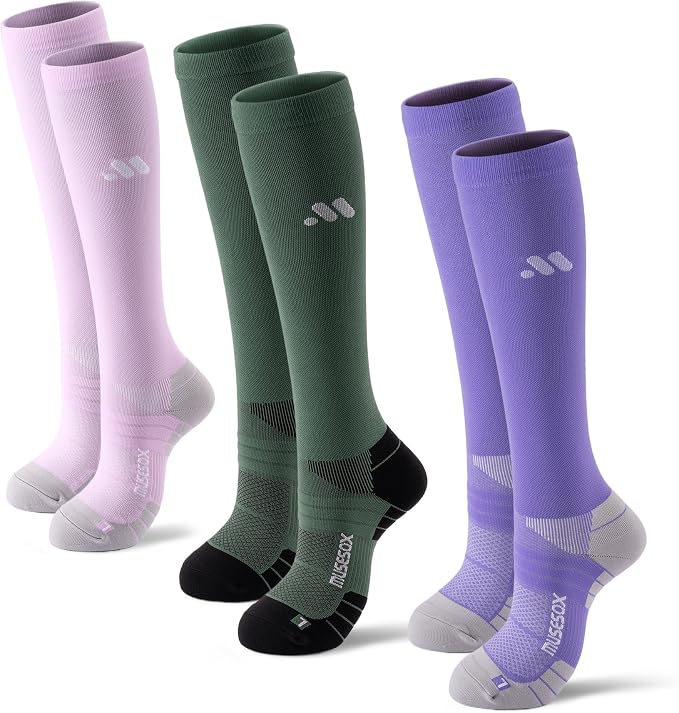 Compression Socks for Women and Men, Knee High 15-20mmHg Graduated Circulation