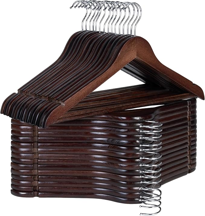 StorageWorks Wooden Hangers 30 Pack, Wood Coat Hanger