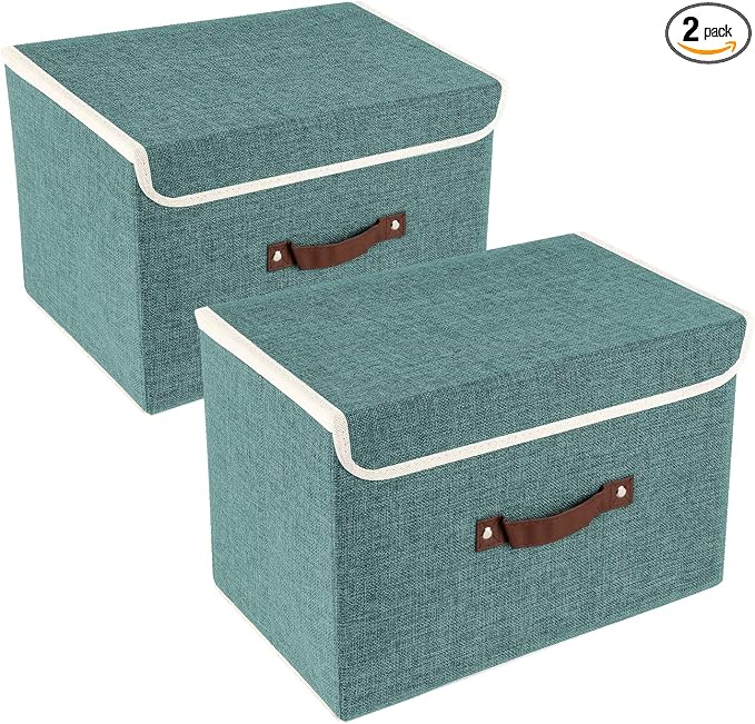 TYEERS Collapsible Storage Boxes, Washable Fabric Storage Bins