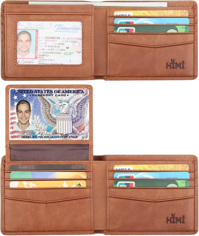 Wallet for Men-Genuine Leather RFID Blocking Bifold Stylish Wallet