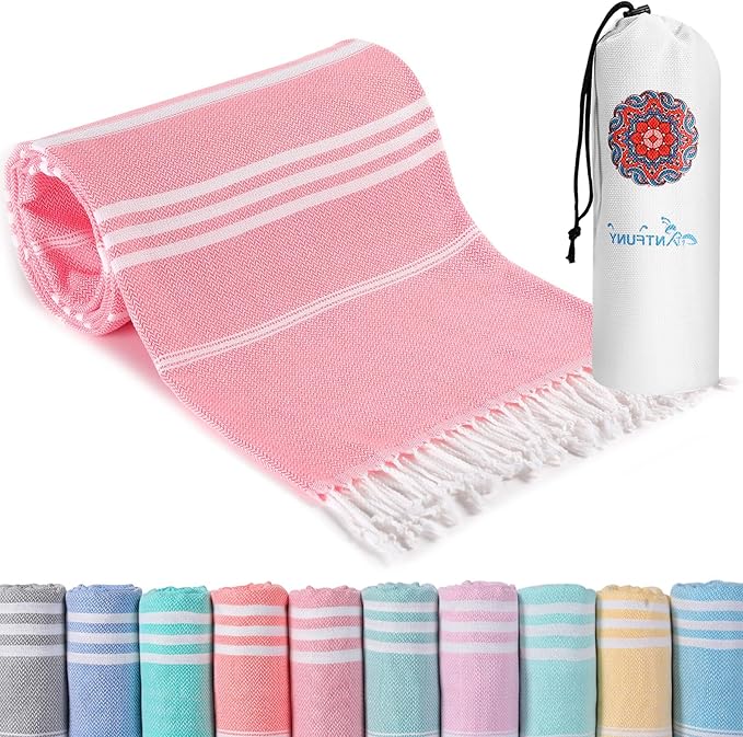 Antfuny Turkish Beach Towels Vacation Essentials Quick Dry Sand Free Soft Absorbent Extra Large XL Big Blanket Adult Pool Towel Lightweight Thin Sandless Fast Drying Compact No Sand Packable Foldable
