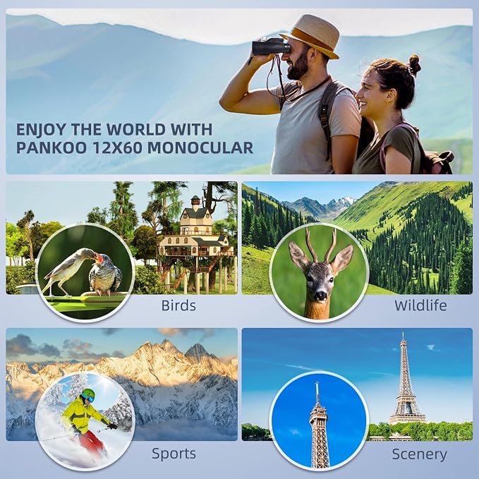 12x60 Monocular Telescope High Powered