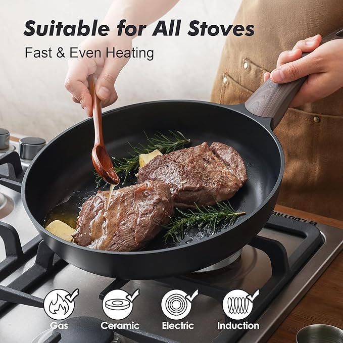 SENSARTE Nonstick Frying Pan Skillet 9.5Inch Non Stick Egg Pan Omelette Pans