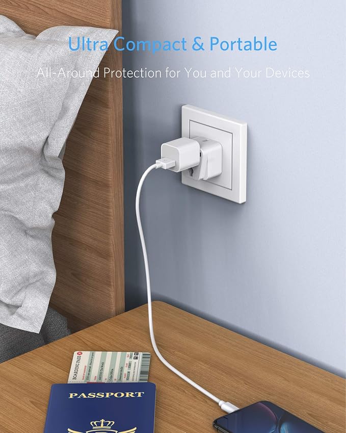 BESTEK UK Travel Plug Adapter Set, Grounded Universal Power Plug Adapter