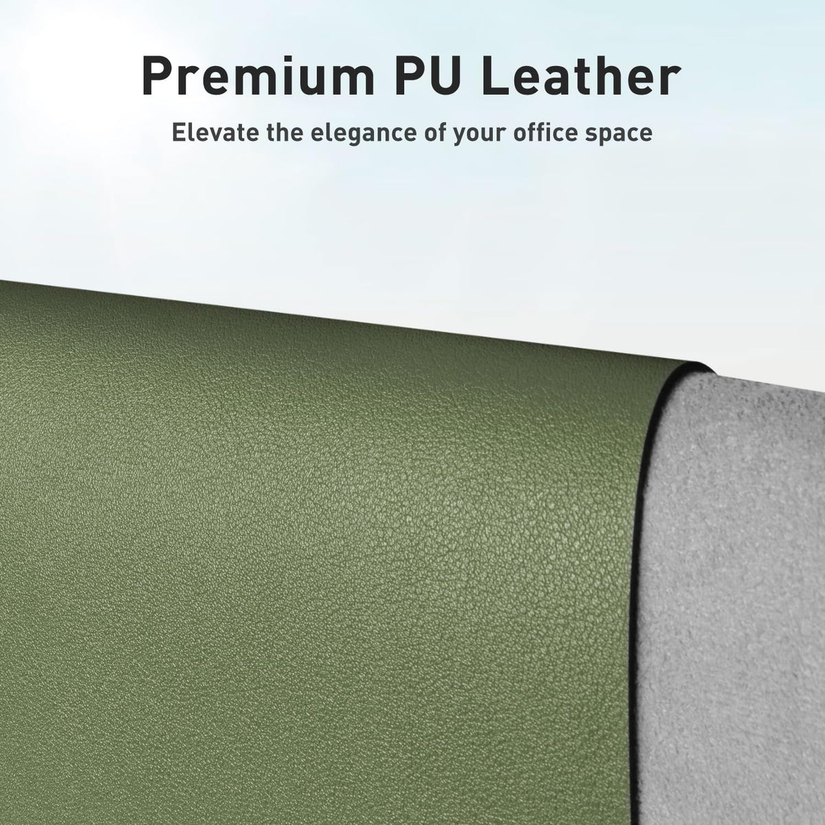 Aothia Desk Protector Mat, Mouse Pad, Non-Slip Waterproof PU Leather Desk Blotter, Laptop, Writing for Office and Home (23.6" x 13.7", Olive Green)