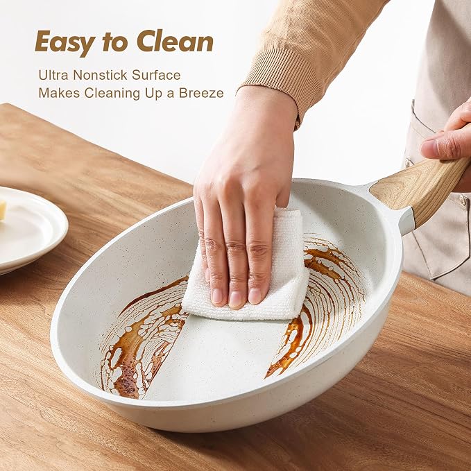 SENSARTE Nonstick Frying Pan Skillets, Healthy Cookware Chef's Pan, Free of