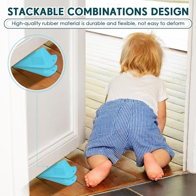 Frienda 4 Pcs Jumbo Door Stoppers Heavy Duty Door Stopper Tall up to 2inch Tall