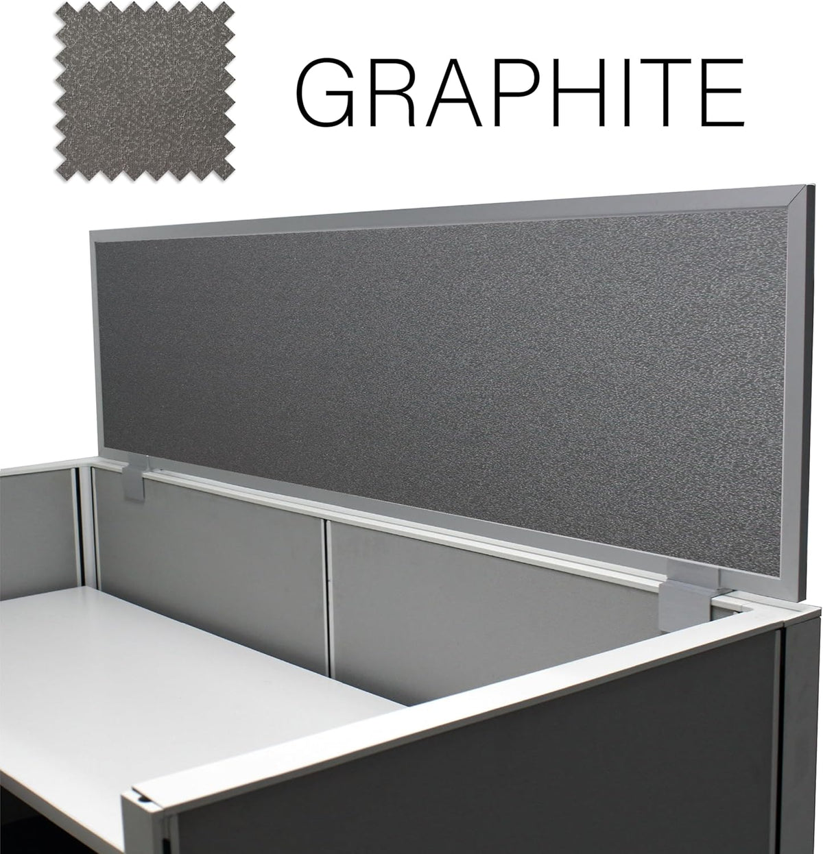 OBEX Acoustical Cubicle Privacy Screen Extender Desk Panel & Office Divider, Add Separation & Block Noise, 24" x 36", Graphite