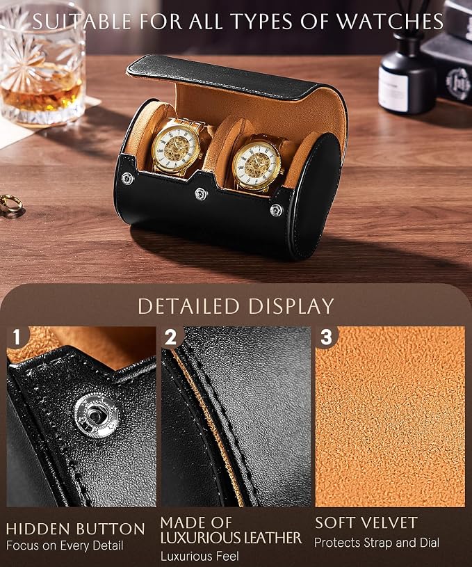 Homde Travel Watch Box Leather: Traveling Case