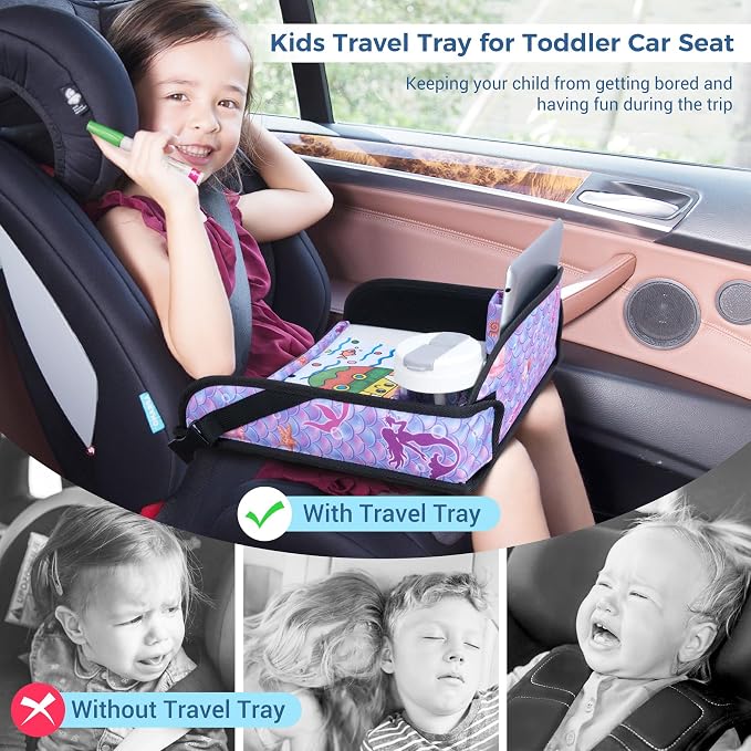 COOLBEBE Kids Travel Tray for Toddler Car Seat, Travel Tray for Airplane