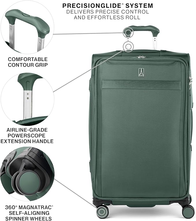 Travelpro VersaPack+ Lightweight Softside Expandable Checked Luggage, 8 Spinner