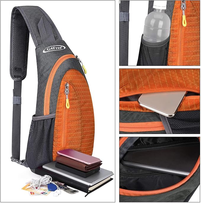 G4Free Sling Bag for Men Women, Small Crossbody Backpack Lightweight Chest