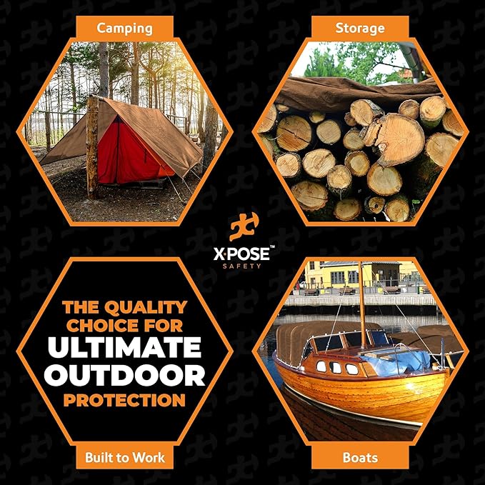 Multipurpose Protective Cover Brown Poly Tarp 24' x 36'