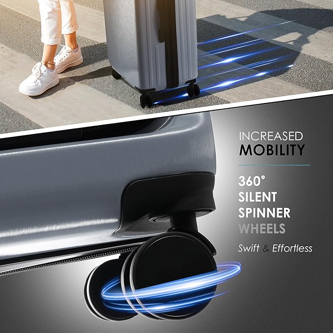 Hard Shell Luggage Sets with Spinner Wheels 4 Piece, Expandable Large Suitcases