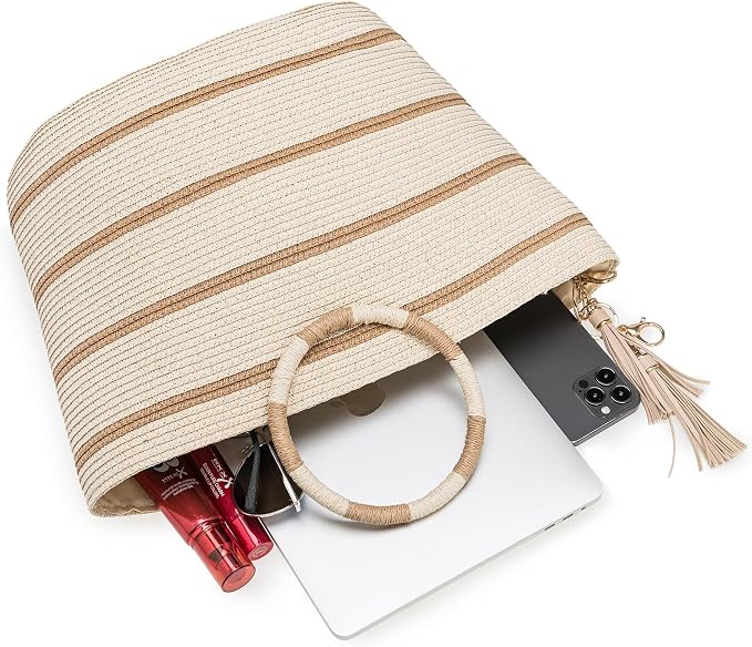 Beach Bags for Women Straw Tote Bag Summer Beach Bag Large Woven Straw Tote for