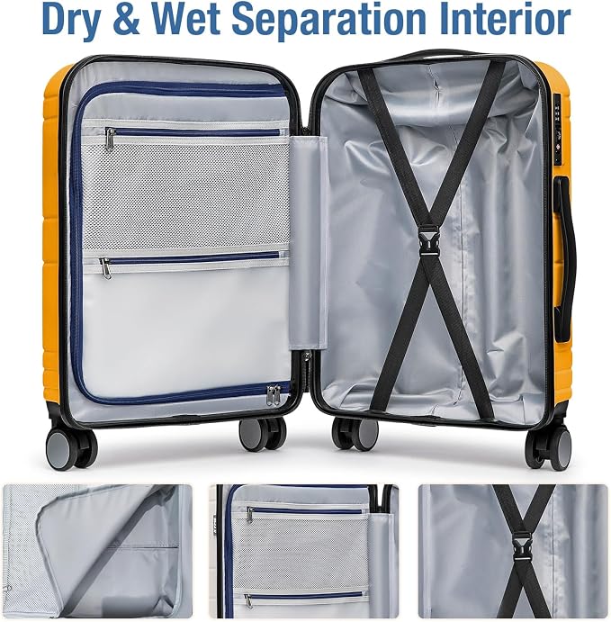 KYME Carry On Luggage 22x14x9 Airline Approved