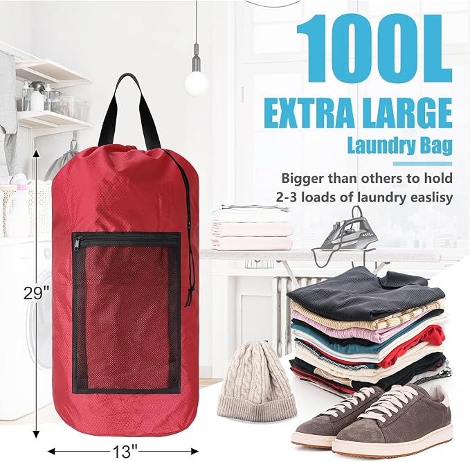 Portable Laundry Bag Backpack