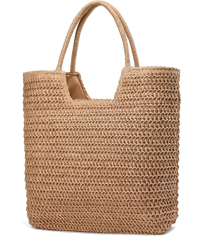 Straw Beach Bags for Women Woven Beach Tote Bag Casual Boho Large Shoulder