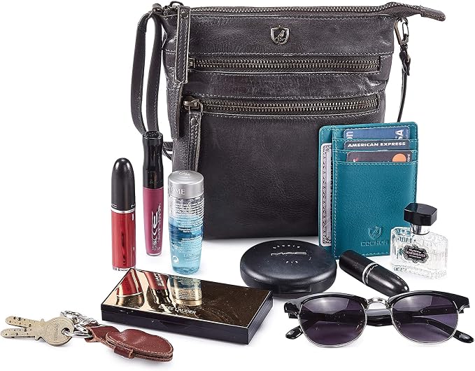 Crossbody Sling Bag for Women Small Real Leather Purse Vintage Travel Crossover