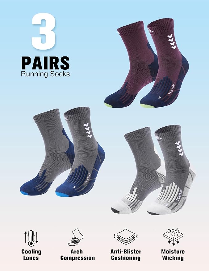 Compression Crew Running Socks: Athletic Socks