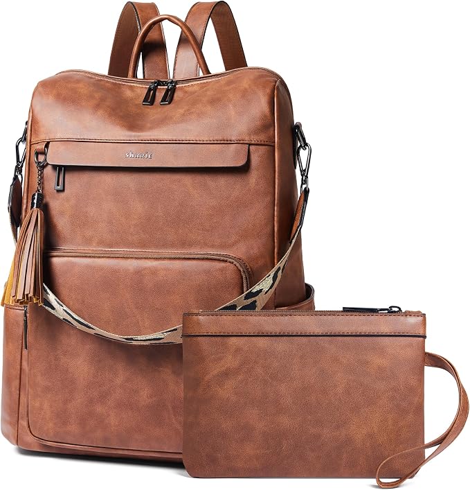 Shrrie Vegan Leather Laptop Backpack