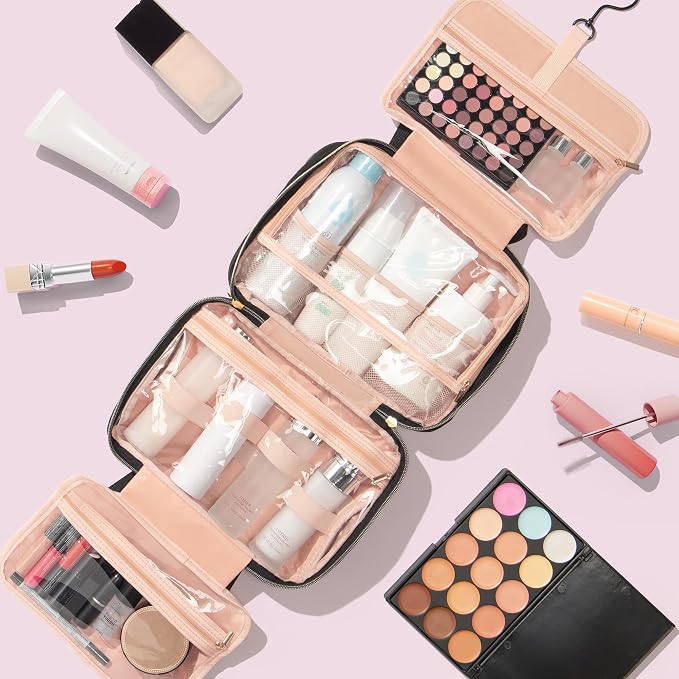 Gifts for Women, Initial Toiletry Makeup Bag Hanging Cosmetic Organizer