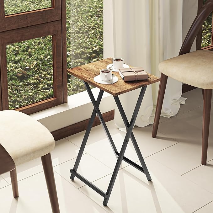 Foldable TV Trays, Small Folding Table, TV Trays Set of 2, TV Dinner Tray